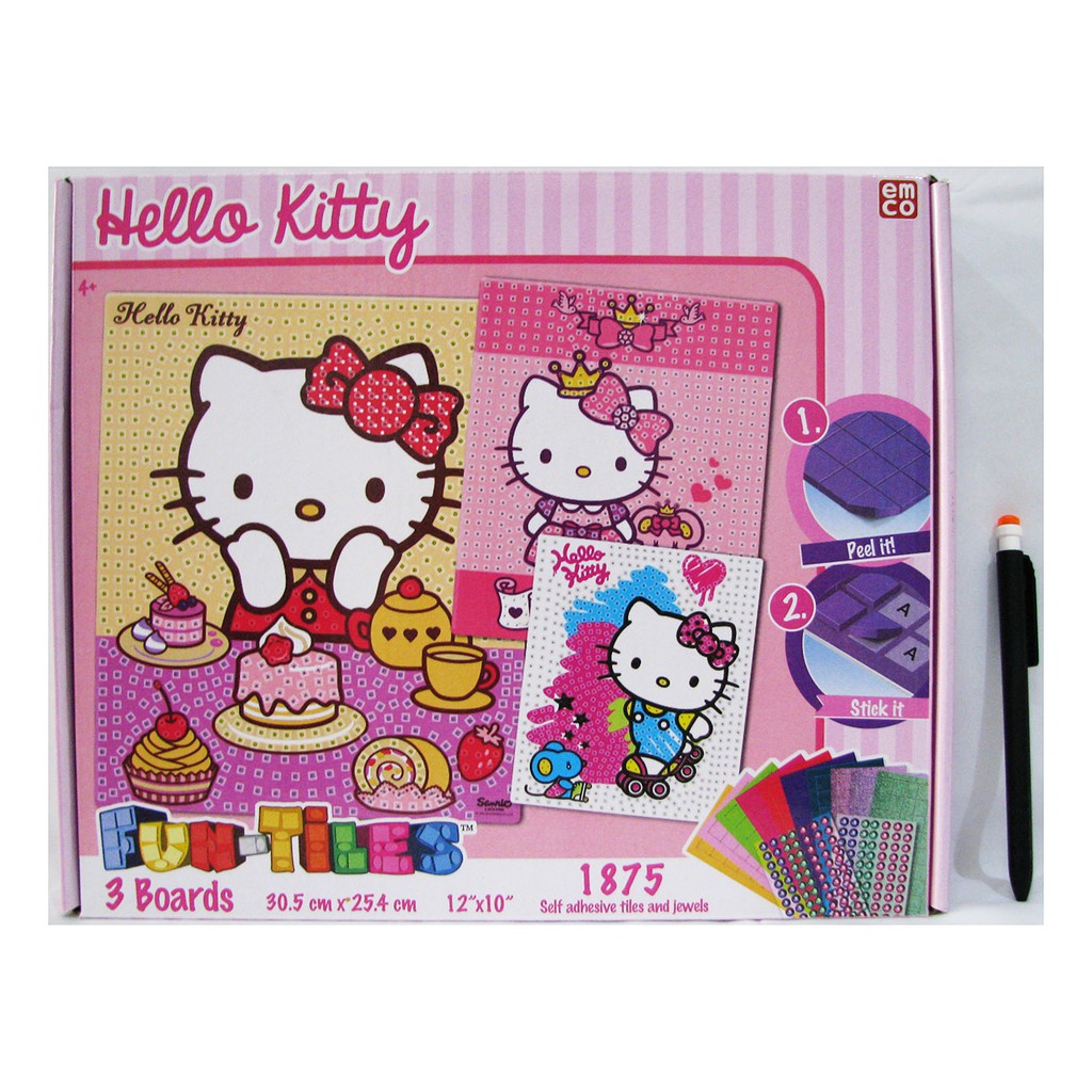 Emco Activities Sticking Colorful Self Adhesive Tiles Hello Kitty