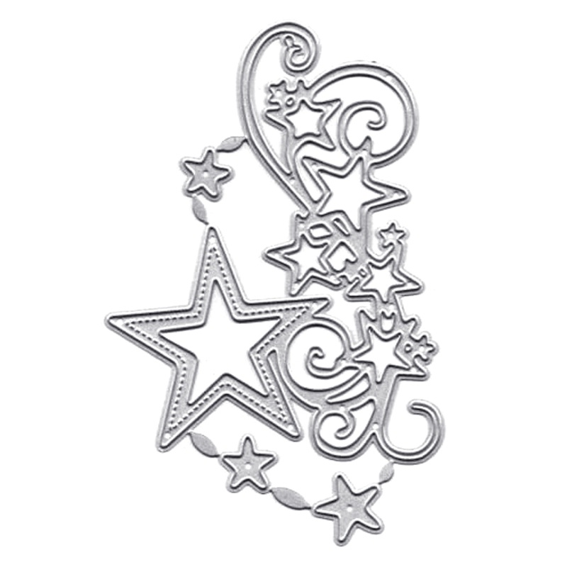 Cetakan Stensil Cutting Dies Motif Snowflake Bintang Bahan Metal Untuk Scrapbook / Craft DIY / Embossing