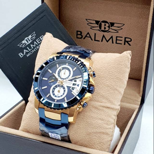 JAM TANGAN BALMER 7980 BIRU ROSEGOLD STAINLESS ORIGINAL