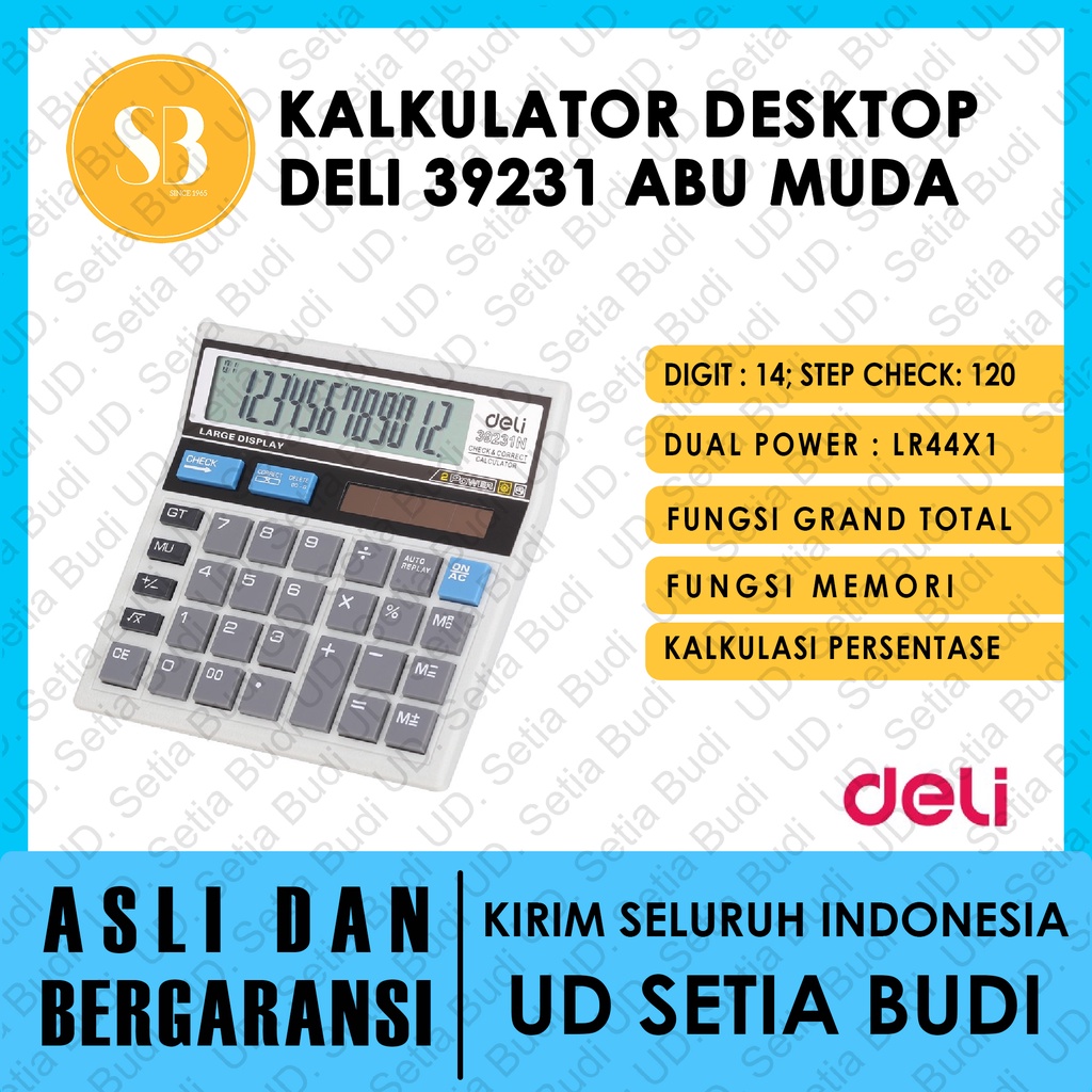 Kalkulator Desktop Deli 39231 asli dan bergaransi