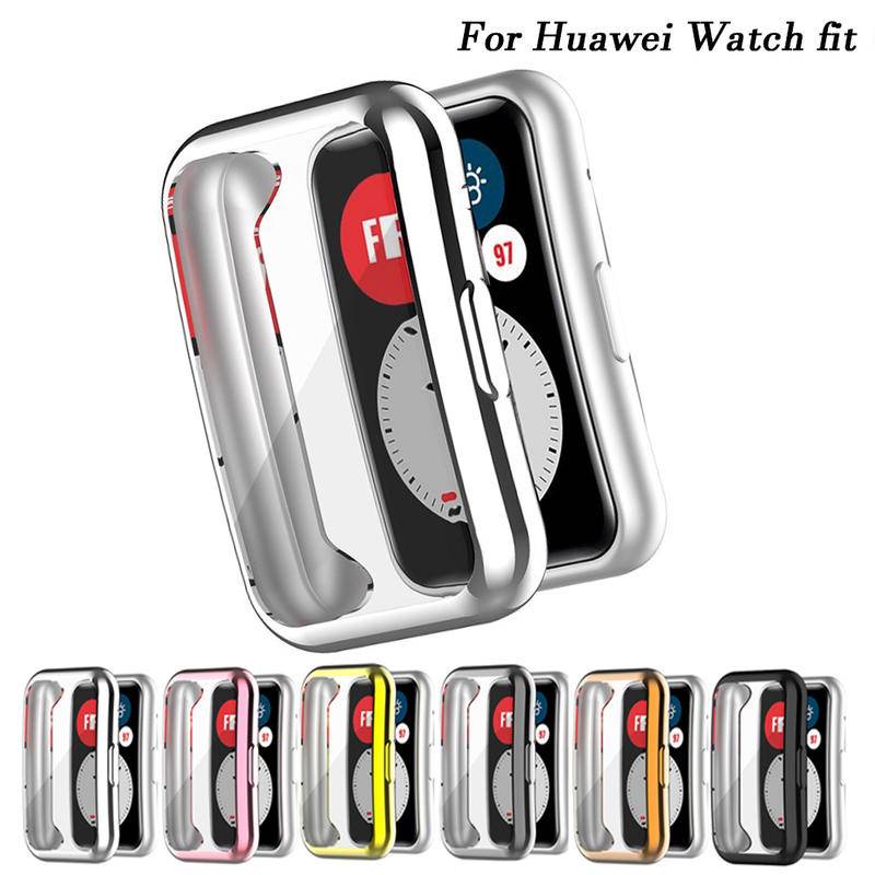 Casing Soft Case Bumper Full Screen Bahan TPU Untuk Huawei Watch Fit 2