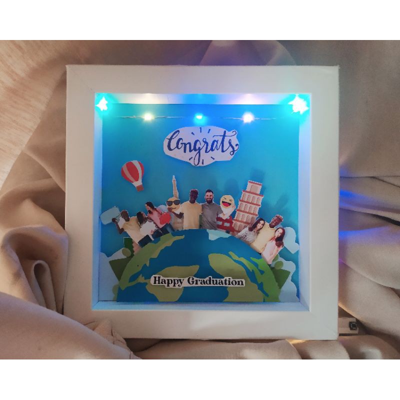 Mahar Kado Ultah Wisuda Pigura Lampu Light Frame Pop Up