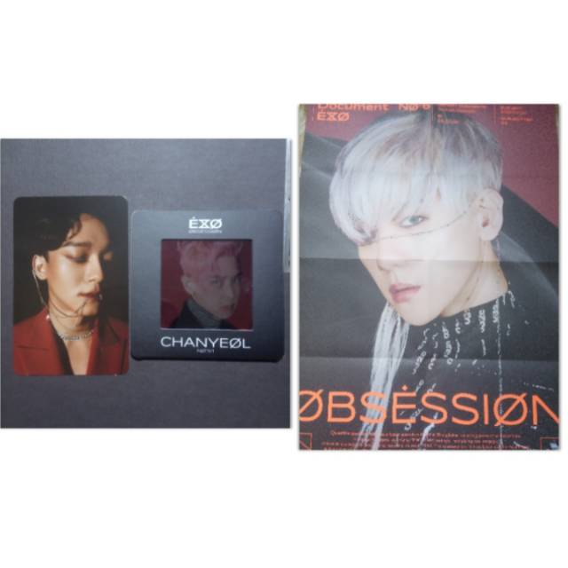 EXO OBSESSION X-EXO VER. UNSEALED PHOTOSLIDE CHANYEOL FOLDED POSTER BAEKHYUN PC / PHOTOCARD CHEN .
