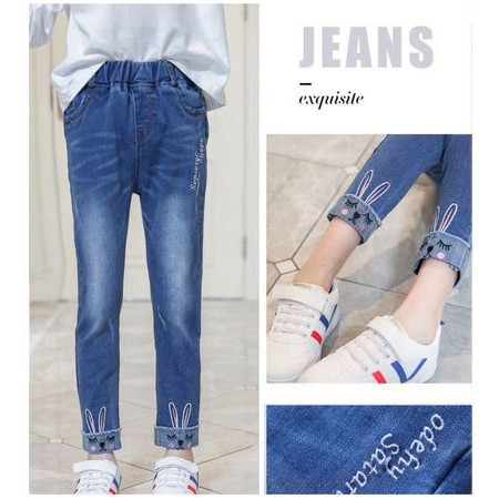 [Brandedbaby] JEANS CASUAL ANAK PEREMPUAN BORDIR KELINCI