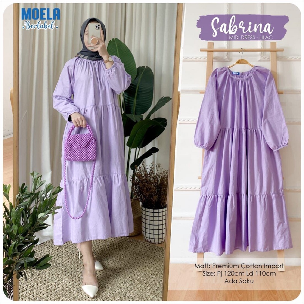 TERBARU BISA COD Sabrina Midi Dress Rayon  Mola Midi Dress Rayon Jumbo Terlaris modern style