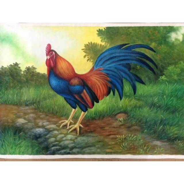  Lukisan  Ayam  Jago  Hokky Shopee Indonesia