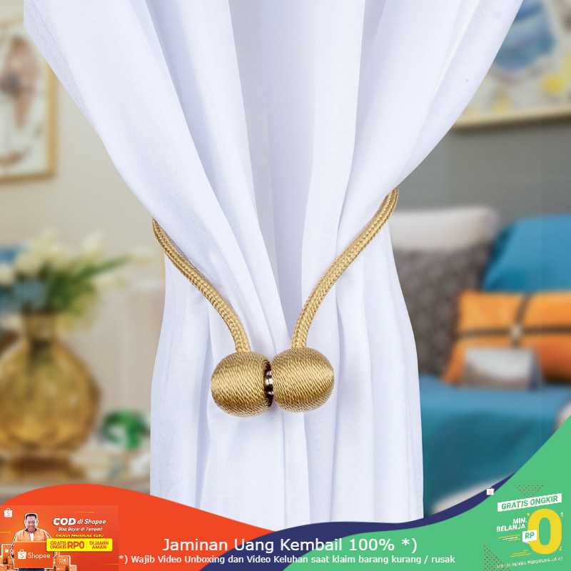 (BISA COD) RVOSTR Arbitrary Tali Pengikat Tirai Gorden Magnetic Curtain Clip 2 PCS - A66