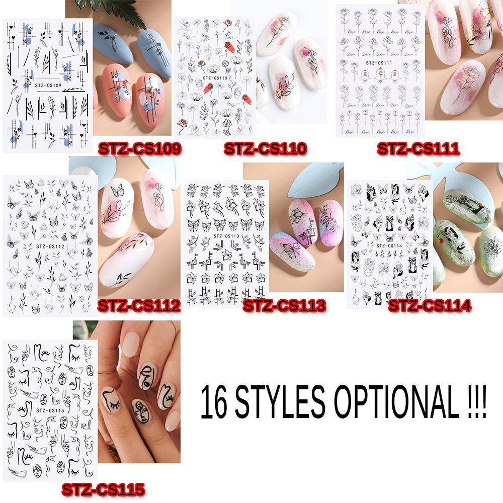 R-flower Nail Stiker Sliders Decals Bunga Poles Perancis