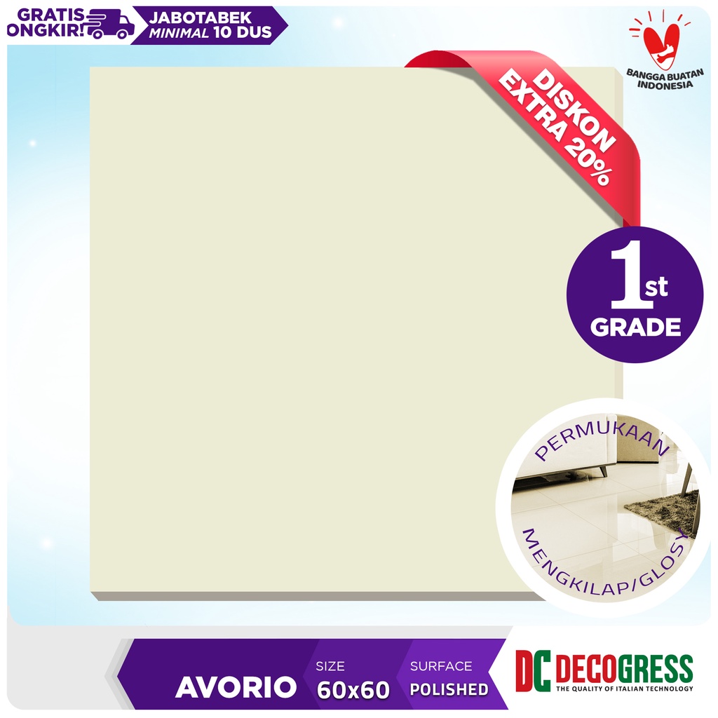 Decogress Granite tile 60x60 Avorio (Polished)