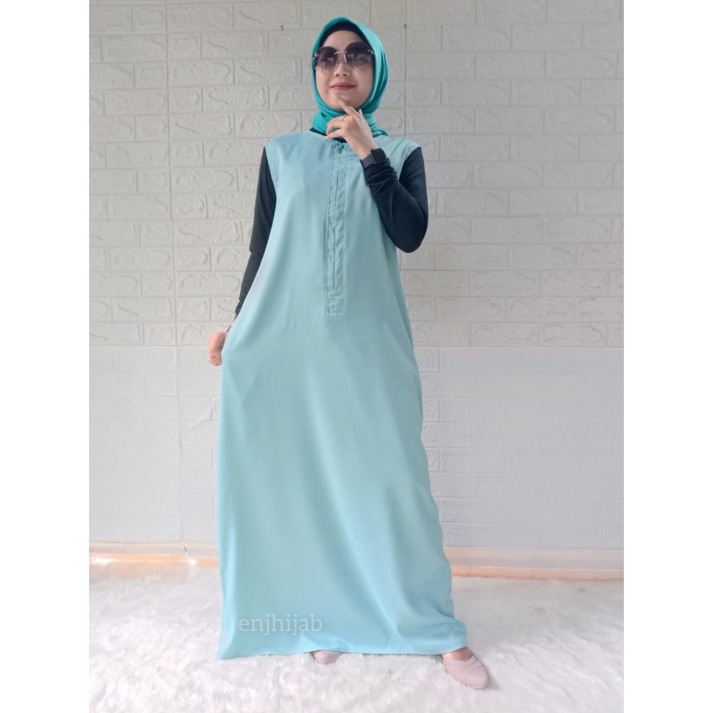 Inner Dress Sleeveless Tanpa Lengan Dres Busui Yukensi Polos Bahan Moscrepe Tidak Nerawang