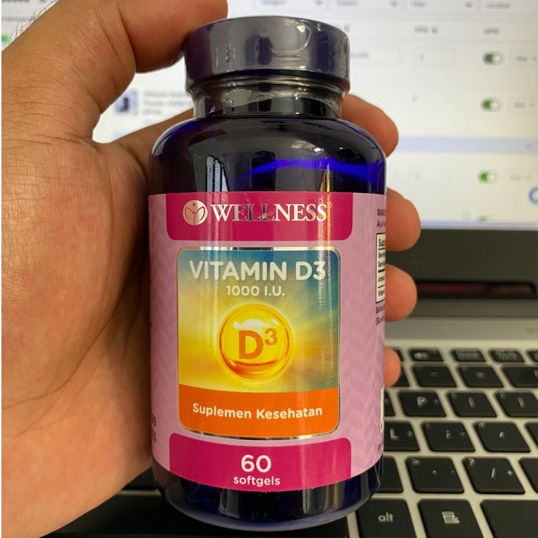 Wellness Vitamin D3 1000 IU 60 Softgels D3 1000IU BPOM