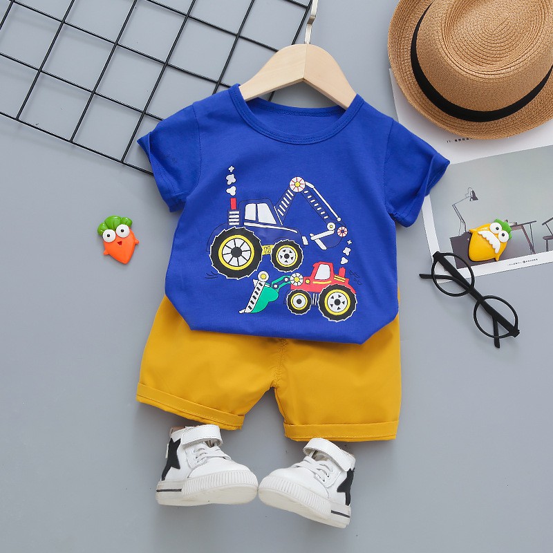 LittleAaron SET BEKO EBV Setelan Kemeja Bayi Laki-laki Lengan Pendek