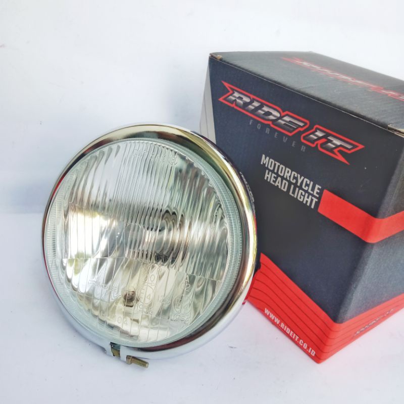 LAMPU DEPAN JUTE LED H4 KACA DATAR 5 75 INCH