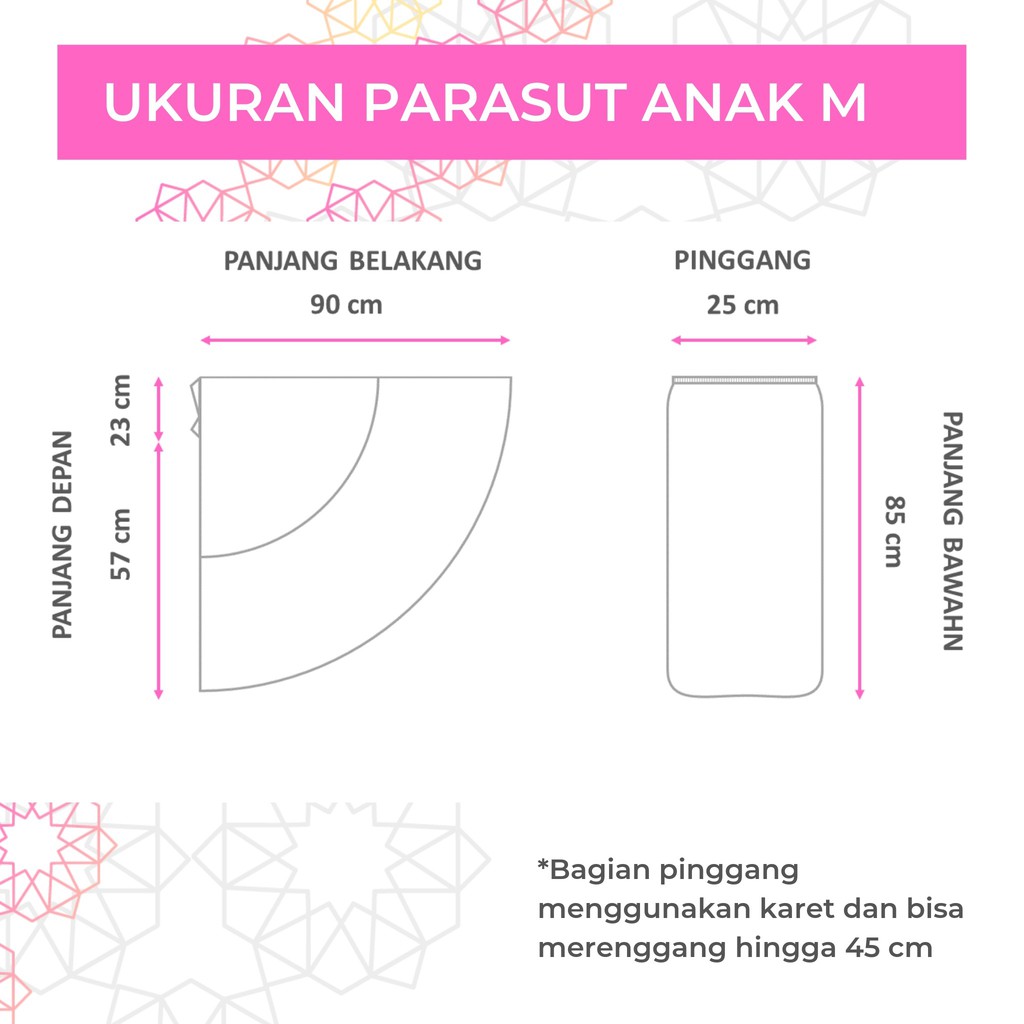 Mukena Anak S/M Parasut Hijra