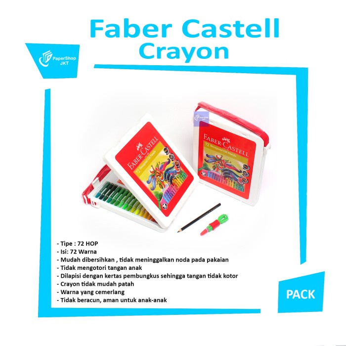 

(TERLARIS) Faber Castell Hexagonal Oil Pastel Crayon 72 Colours Color Warna