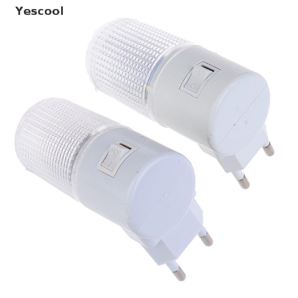 Yescool 2pcs Lampu Malam LED Mount Dinding Plug EU Untuk Darurat