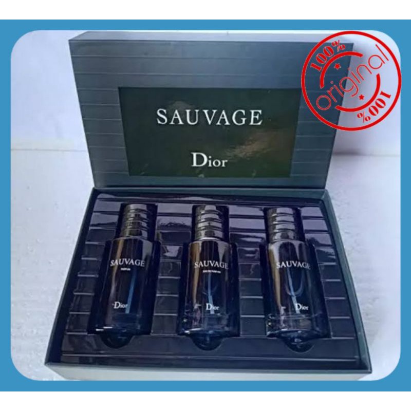 PARFUM DIOR SAUVAGE GIFT SET 3 IN 1_ 10 ML EACH ORIGINAL
