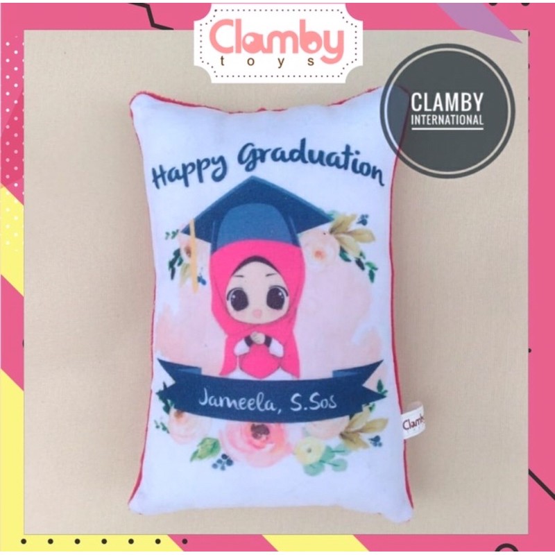 Bantal Wisuda Graduation Custom Nama | Kado Bantal Wisuda