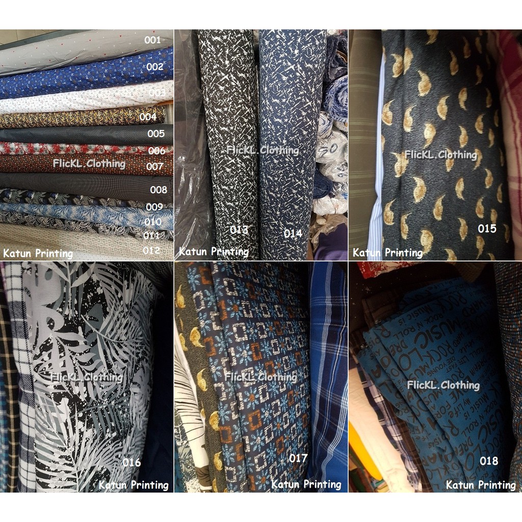  Bahan  Kain Printing  Motif Corak Rayon  Katun Cotton Kemeja 