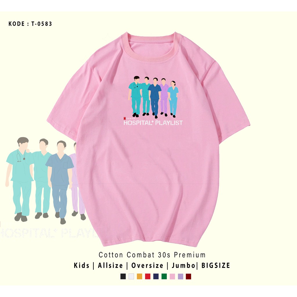 KAOS K-DRAMA HOSPITAL WALKING / T-SHIRT UNISEX / BAHAN COMBED 30S / BAJU SANTAI PREMIUM