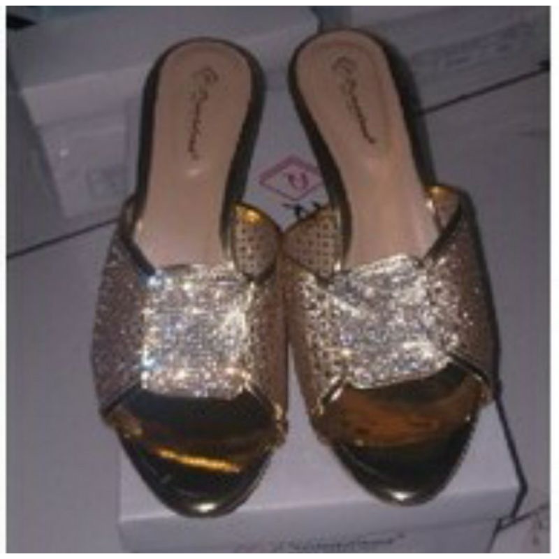 Sepatu Higheels Wanita Artis Mewah Size 36-40 Slop Kondangan Nikahan Glamour Heels Cantik Pengantin, 37