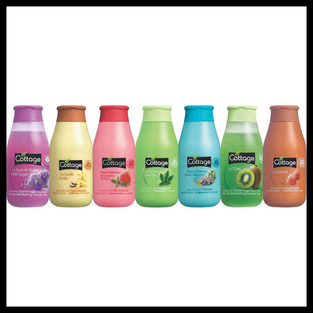 Tahan Lama Wom2327 Cottage Shower Gel 50ml Paket Violet Vanilla Stawbery Green Tea Ocean Blossom