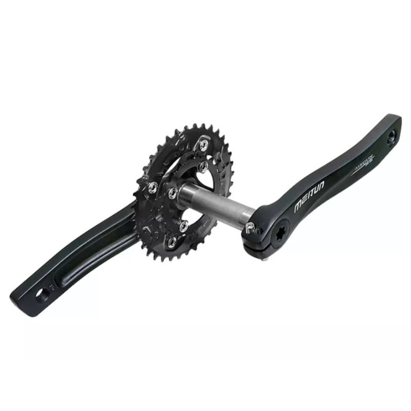 Meijun Crankset Doubel Chainring 36T 22T Crank Arm HT2 Hollowtech Sepeda MTB Roadbike