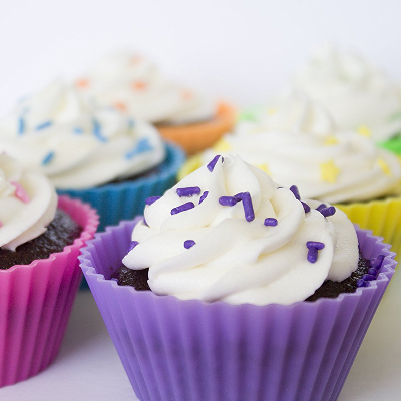 Reusable Silicone Cake Cupcake Liner / Round Shaped Muffin Cupcake Baking Cupcake Mold  Home Kitchen Cooking Tools