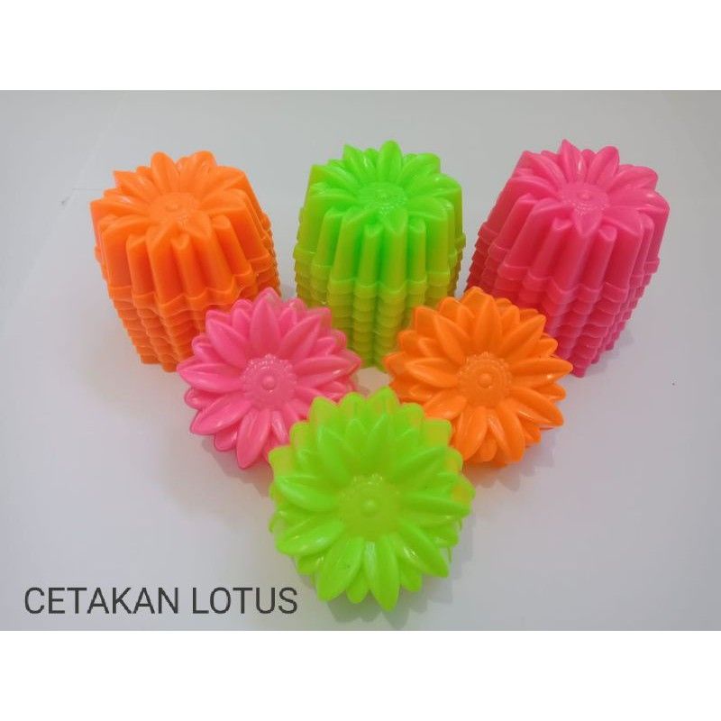 12biji Cetakan Kue Lapis Bolu Kukus Bunga Teratai lotus by Rainbow plastik