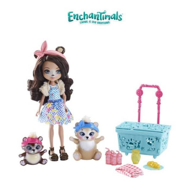 Mainan anak boneka enchantimals paws for a picnic
