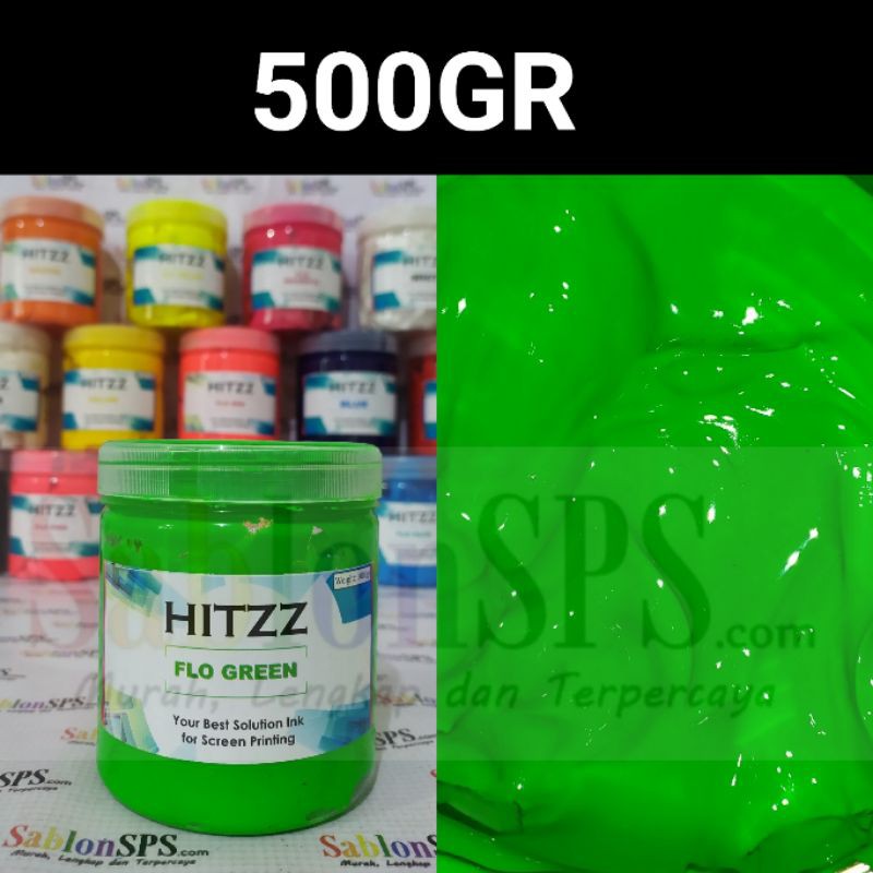 TINTA PLASTISOL HIJAU FLUORECENT STABILO DISTRO CLOTHING 500GR HITZZ