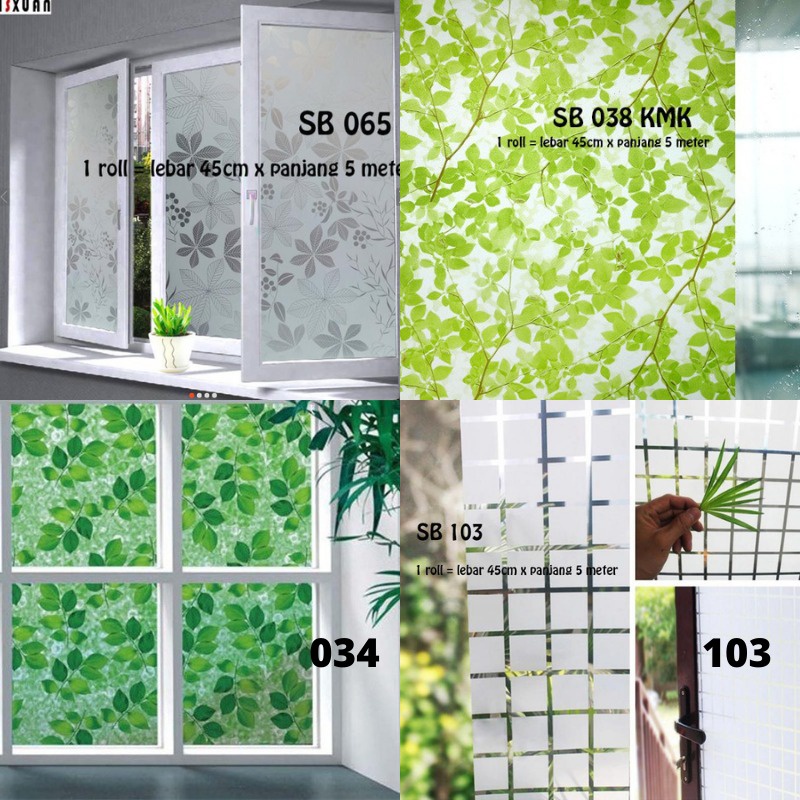 GD SUNBLAST KACA UK 5 METER X 45CM SB STICKER KACA SUNBLAST KACA   STICKER SETIKER WALLPAPER PINTU JENDELA KACA BUAT KAMAR MANDI DEKORASI DECOR DEKOR RUMAH WALPAPER SANBLAST WELPEPER SANBLAS SUNBLAST SUNBLAS LEMARI MOTIF POLOS BUREM BURAM KOTAK DAUN BUNGA