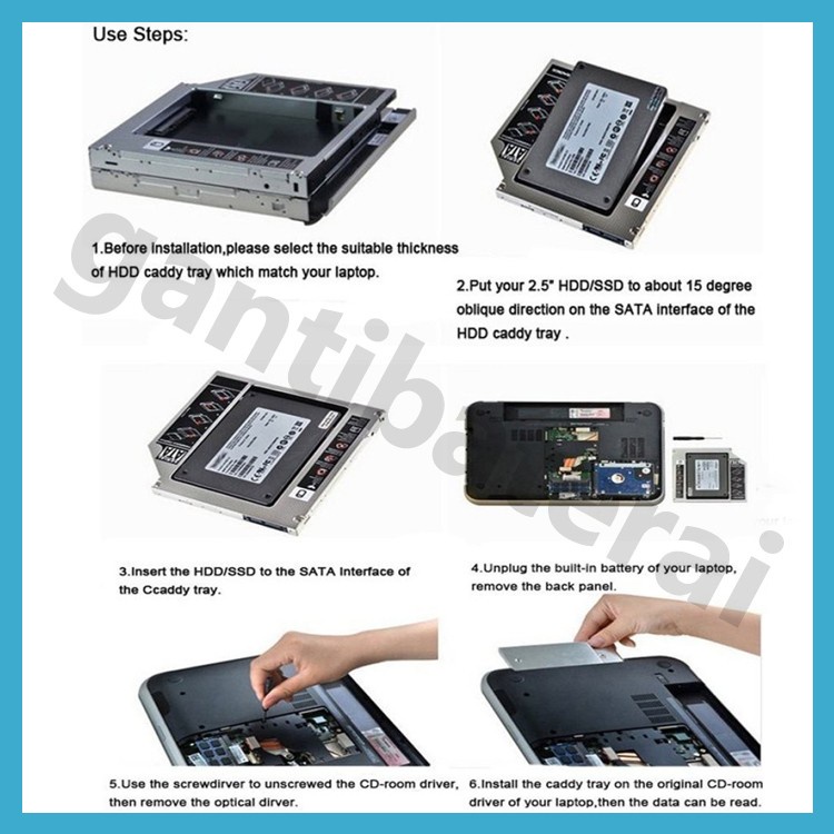 SSD HDD Caddy Acer E1-471 E1-421G E1-431 Zqt E1-471G 12.7mm tebal