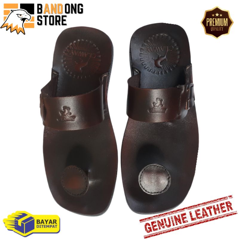 sandal pria casual jepit kulit asli berkualitas premium