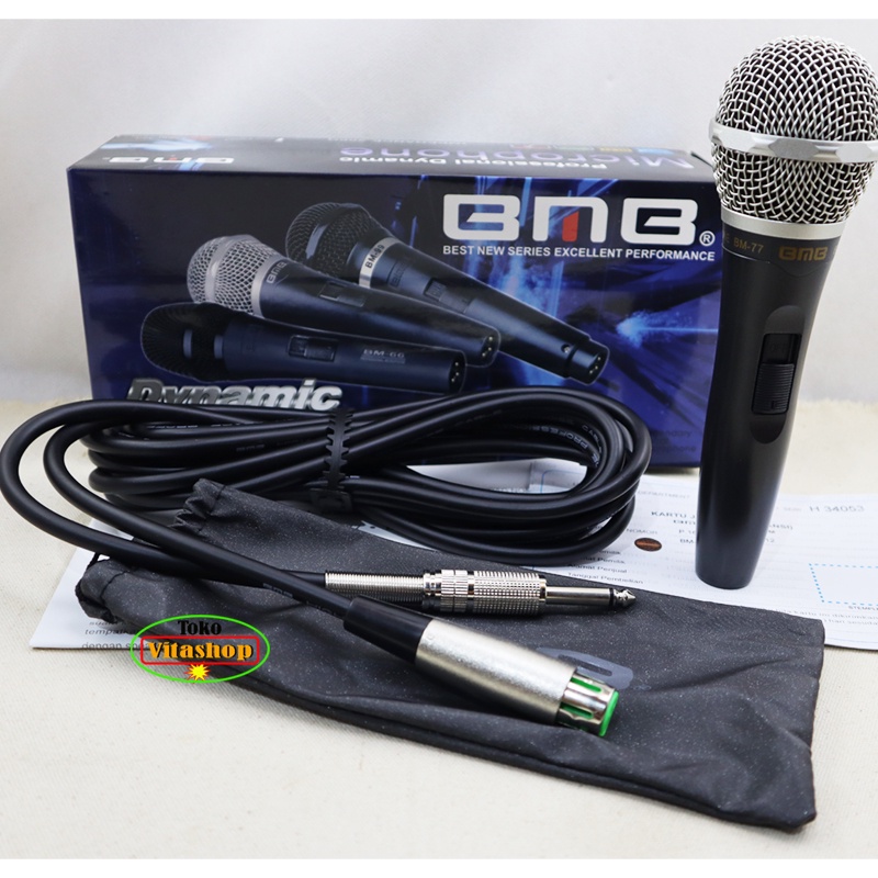 Mic Kabel BMB BM 77 Microphone Asli Original Mik Vocal Original BM-77