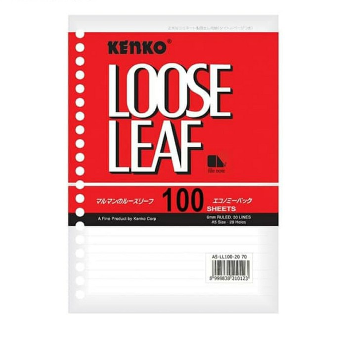 

LOOSE LEAF A5 JOYKO ISI 100 LEMBAR KERTAS BINDER
