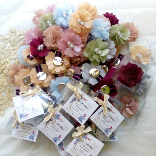 Souvenir wedding murah bros bunga homemade