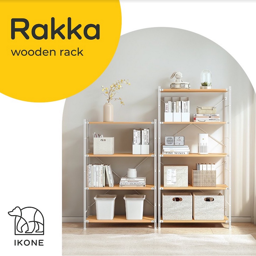 【IKONE】RAKKA Rak Tingkat Serbaguna Kayu Nordic Style Minimalis