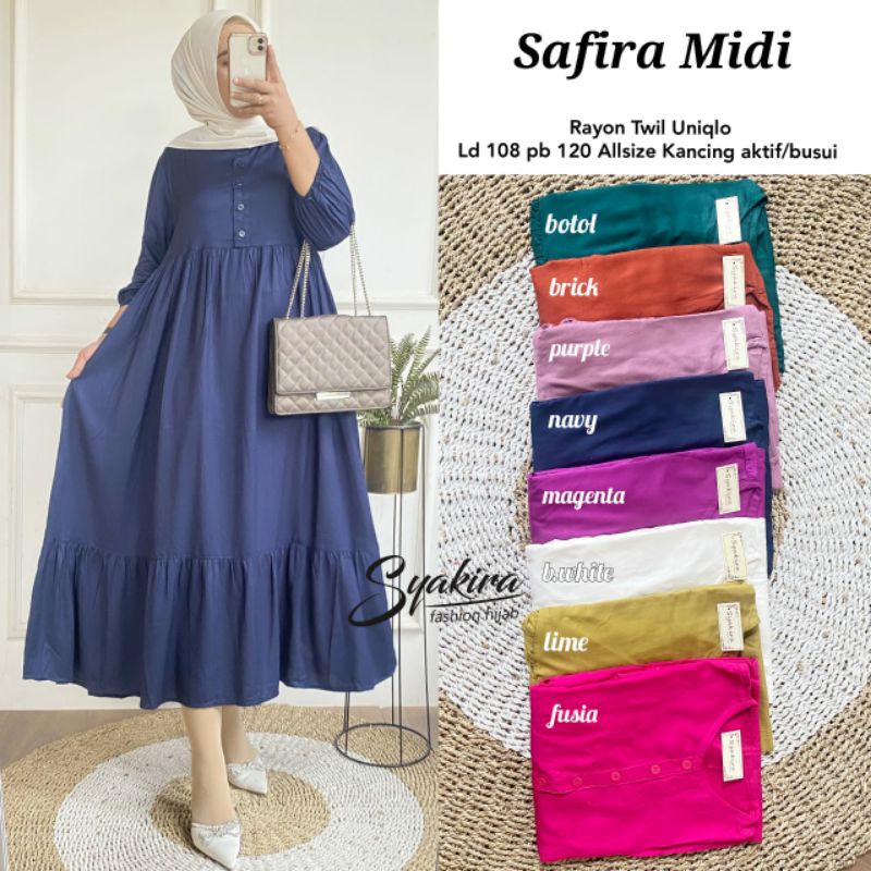 SAFIRA MIDI RAYON TWIL UNIQLO ORI SYAKIRA