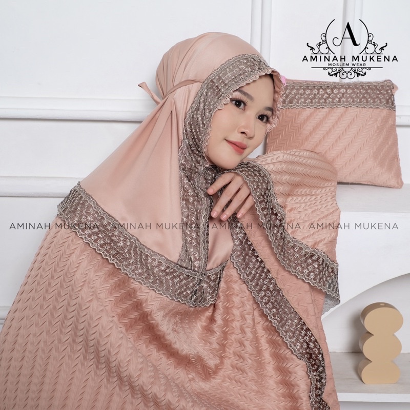 Mukena Dewasa Silky Plisket Daily Aminah Renda Turki Lunara Mewah