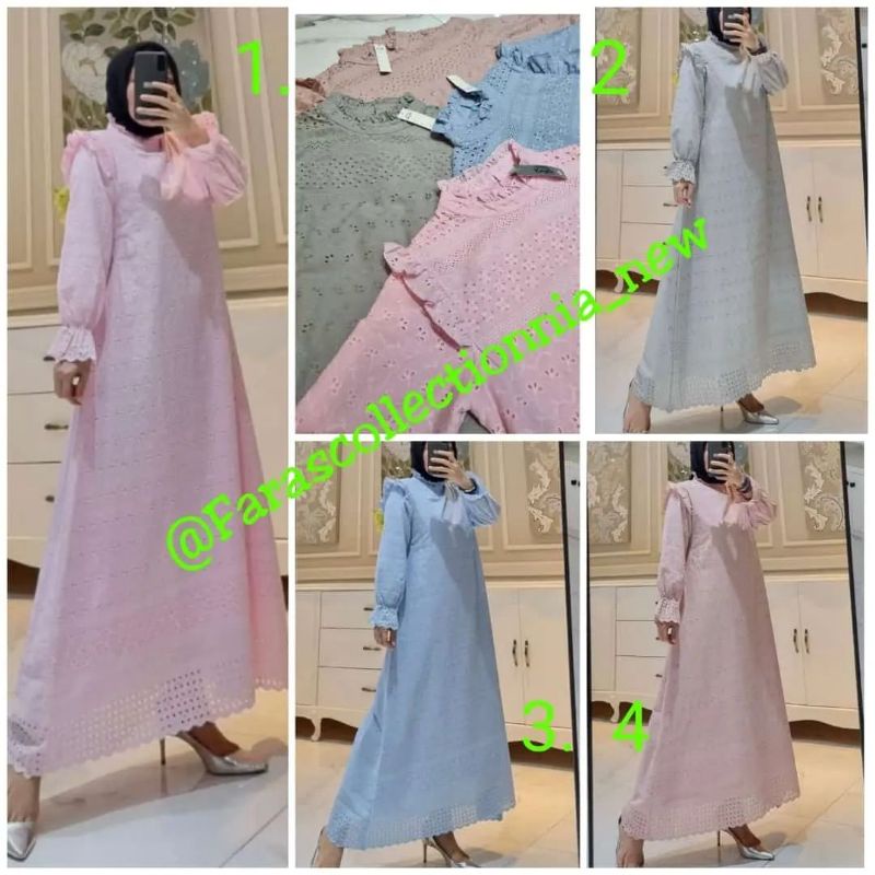 Gamis/ Midi dress katun Brukat ori by Edness Kayla