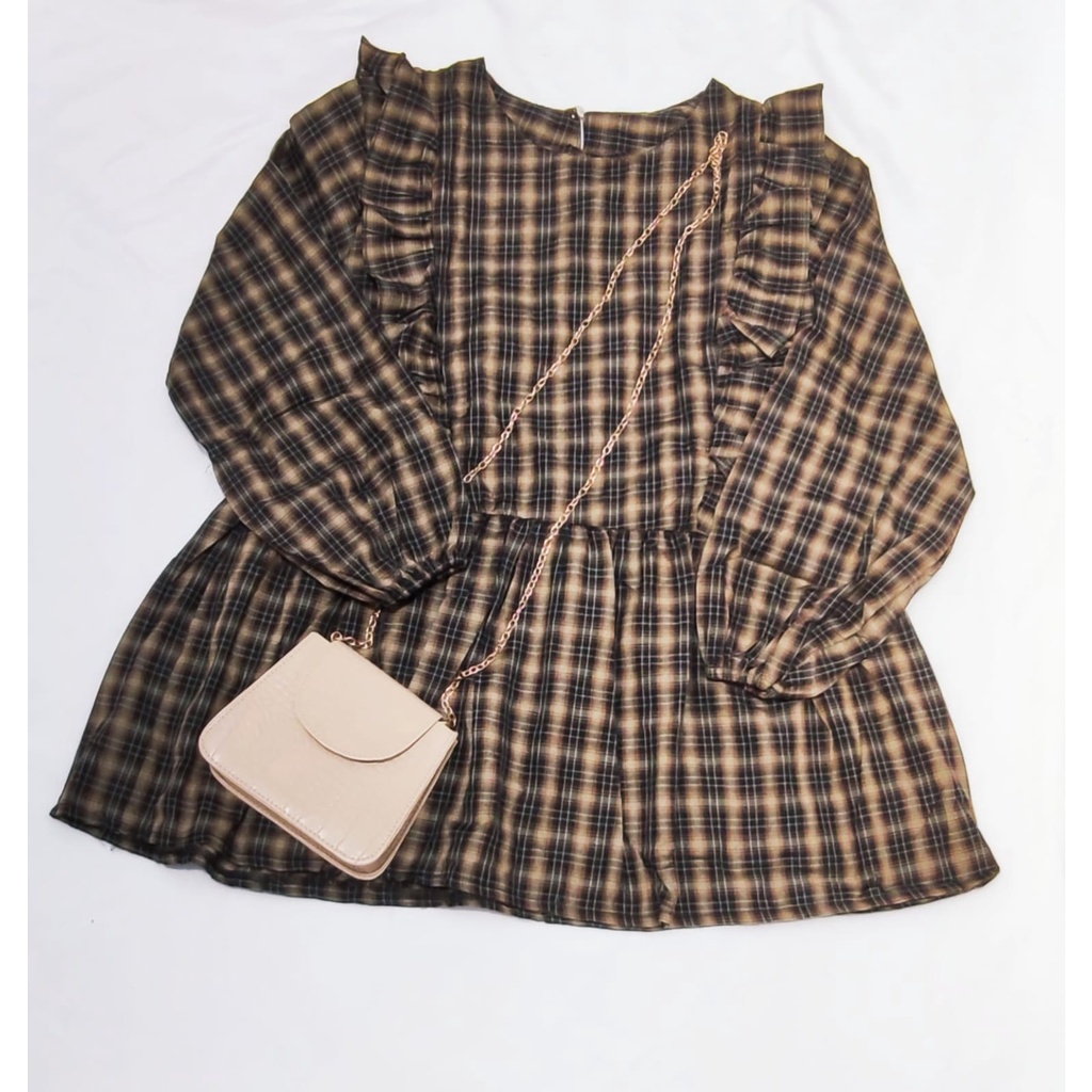 JB CIRELEA BLOUSE - BLOUSE MUTHIA / BLOUSE CIRELEA (LD 96 PJ 60)-Kotak Coklat Hitam