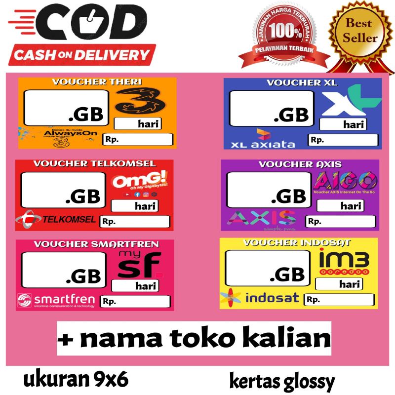 LABEL HARGA VOUCHER PAKET DATA KONTER PHONCEL 219021