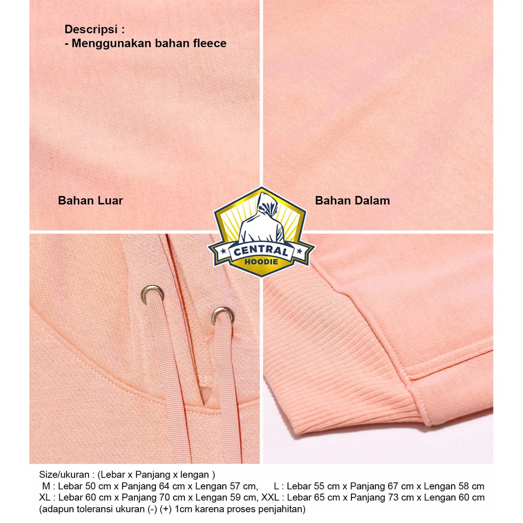 Central Hoodie JUMPER Jaket Sweater Unisex Pria Wanita Polos Fleece (Part 2) (COD)-2