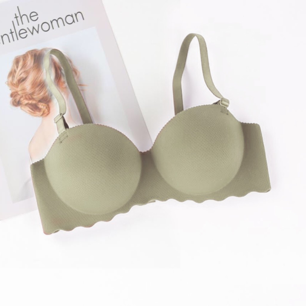 Blackpink Bra Seksi Push Up Invisible BH Bralette Strapless Pakain Dalam Wanita 1129-LIGHT GREEN