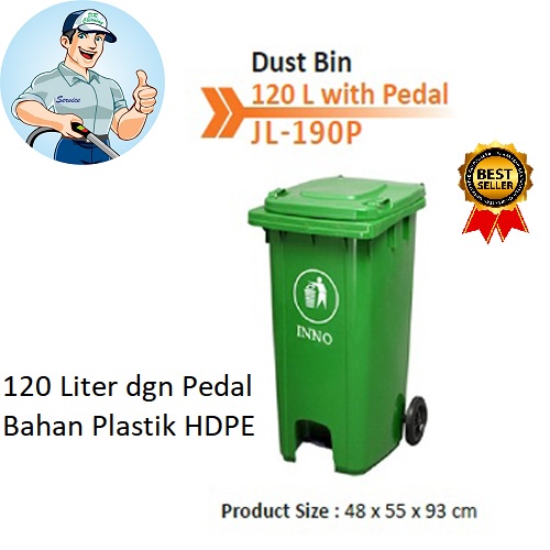 Dust Bin 120 L Green Pedal jenis SULO Khusus Sicepat