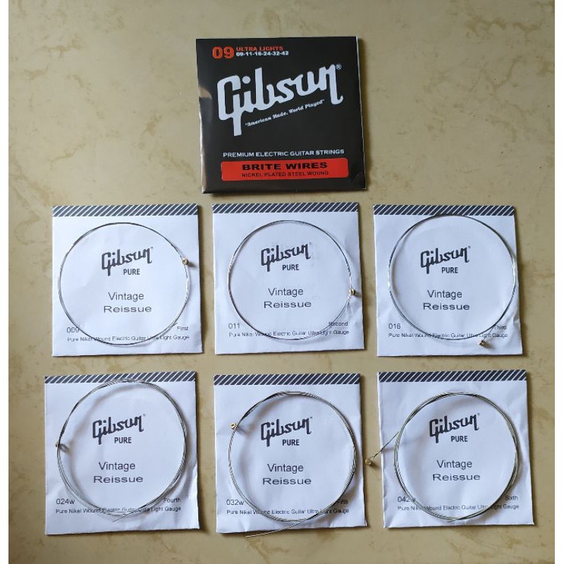 Senar gitar gibson ukuran 009 akustik elektrik