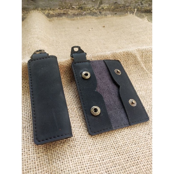 DOMPET STNK KUNCI MOBIL  MOTOR  SLIM / GANTUNGAN KUNCI SNAPHOCK / SHAPLOCK MILETERY ADS 01 KERIS TERBARU