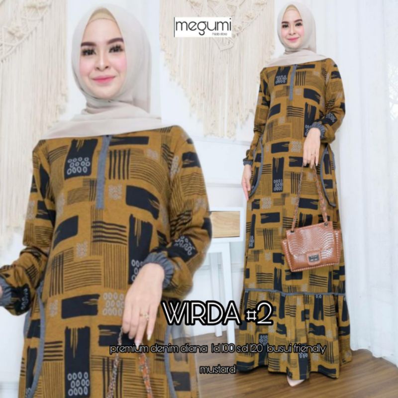 Wirda #2 maxidress bahan kaos diana denim jumbo