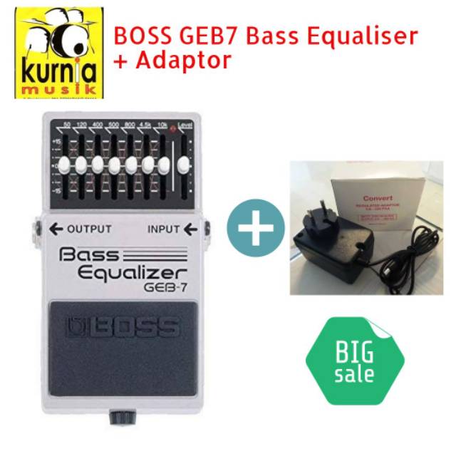 BOSS GEB7 + ADAPTOR Convert ( GEB-7 Bass Equalizer Efek Pedal Stompbox )